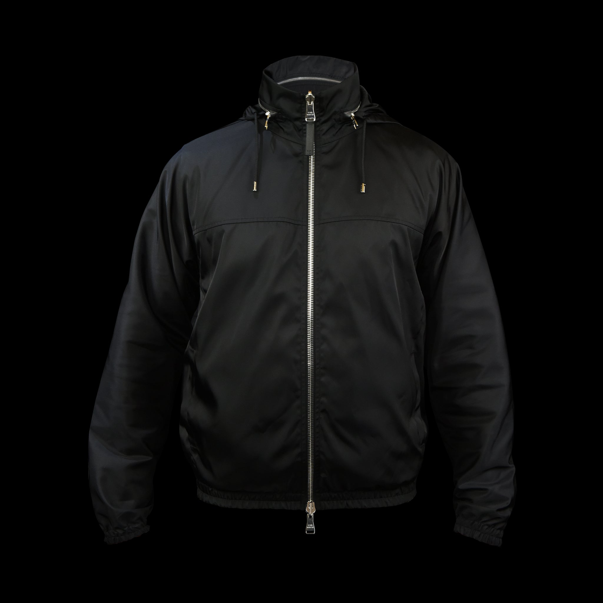 Louis Vuitton-Windbreaker-Pre Order Duration (3-5 Working Days) 2019 Release Colour: Black Navy Material: 100% Polymade LV monogram print Item rolls into a small bag-fabriqe.com