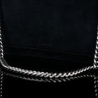 Gucci-Dionysus Shoulder Bag-Black Suede , a material with low environmental impact. Antique silver-toned hardware Tiger head closure Interior zippered compartment Pocket under the flap External rear pocket Sliding chain strap can be worn as a shoulder strap with 35 drop or can be worn as a top handle with 22 drop Medium size: W30cm x H21cm x D10cm Leather lining with interior pockets Made in Italy The model is 178 cm-fabriqe.com
