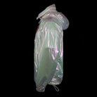 Louis Vuitton-Windbreaker-Colour: Iridescent Style: Windbreaker Material: Transparent Iridescent PVC Virgil Abloh SS19 exclusive pop up item Zipper front Back LV large logo Beaded patches Zippers along front Drawstring bottom Made in Italy-fabriqe.com