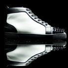 Christian Louboutin-Louis Flat High Spiked Toe-Product Code: 1150410 Colour: White, Black 2014 Release, Discontinued Material: Leather, Patent, Crystal Spikes-fabriqe.com
