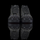 Christian Louboutin-Louis Flat High Spikes-Product Code: 1170699 Colour: Black 2017 Release, Discontinued Material: Canvas, Metal Spikes, Rubber Sole Mens Christian Louboutin Louis Flat Moire Patent Spikes constructed in Black Moire feature sleek looking