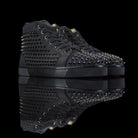 Christian Louboutin-Louis Flat High Spikes-Product Code: 1170699 Colour: Black 2017 Release, Discontinued Material: Canvas, Metal Spikes, Rubber Sole Mens Christian Louboutin Louis Flat Moire Patent Spikes constructed in Black Moire feature sleek looking