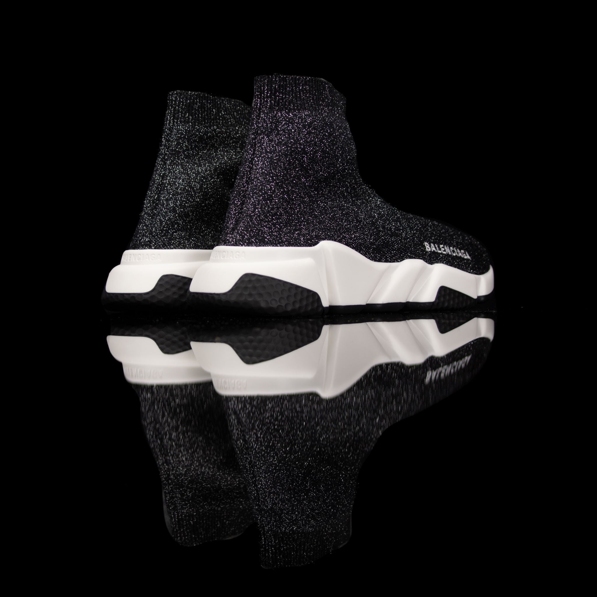 Balenciaga-Speed Knit-Product Code: 530284 20680 1000 Colour: Noir – Black Glitter Limited Stock Material: Glittered Textile Sock, Rubber Sole-fabriqe.com