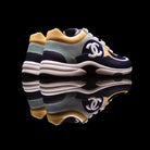 Chanel-CC Sneakers-CC Logo on side Multi Patent, Blue Teal, Yellow Rubber Sole 2018 Release Limited Stock-fabriqe.com