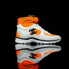 Chanel-CC Sneakers-Pre Order Duration (3-5 Working Days) This item is classed as Women's CC Logo on side G33728 Y52847 K0727 Orange, Grey, White, Black Released 04.2018 Limited Release Lambskin & Suede Calfskin Women's Chanel High top Sneakers Velcro CC i