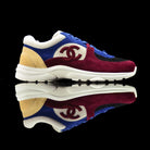 Chanel-CC Sneakers-Pre Order Duration (3-5 Working Days) CC Logo on side Burgundy, Blue, Cream, White, Black Suede, Rubber Sole 2018 Release Limited Stock Womens Chanel CC Sneakers Suede is pre-order exclusive. Crafted in rich burgundy, cream and blue col
