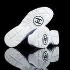 Chanel-CC Sneakers-CC Logo on side Corduroy Material, Leather, Suede. Navy, Grey, Red Rubber Sole 2018 Release Limited Stock-fabriqe.com