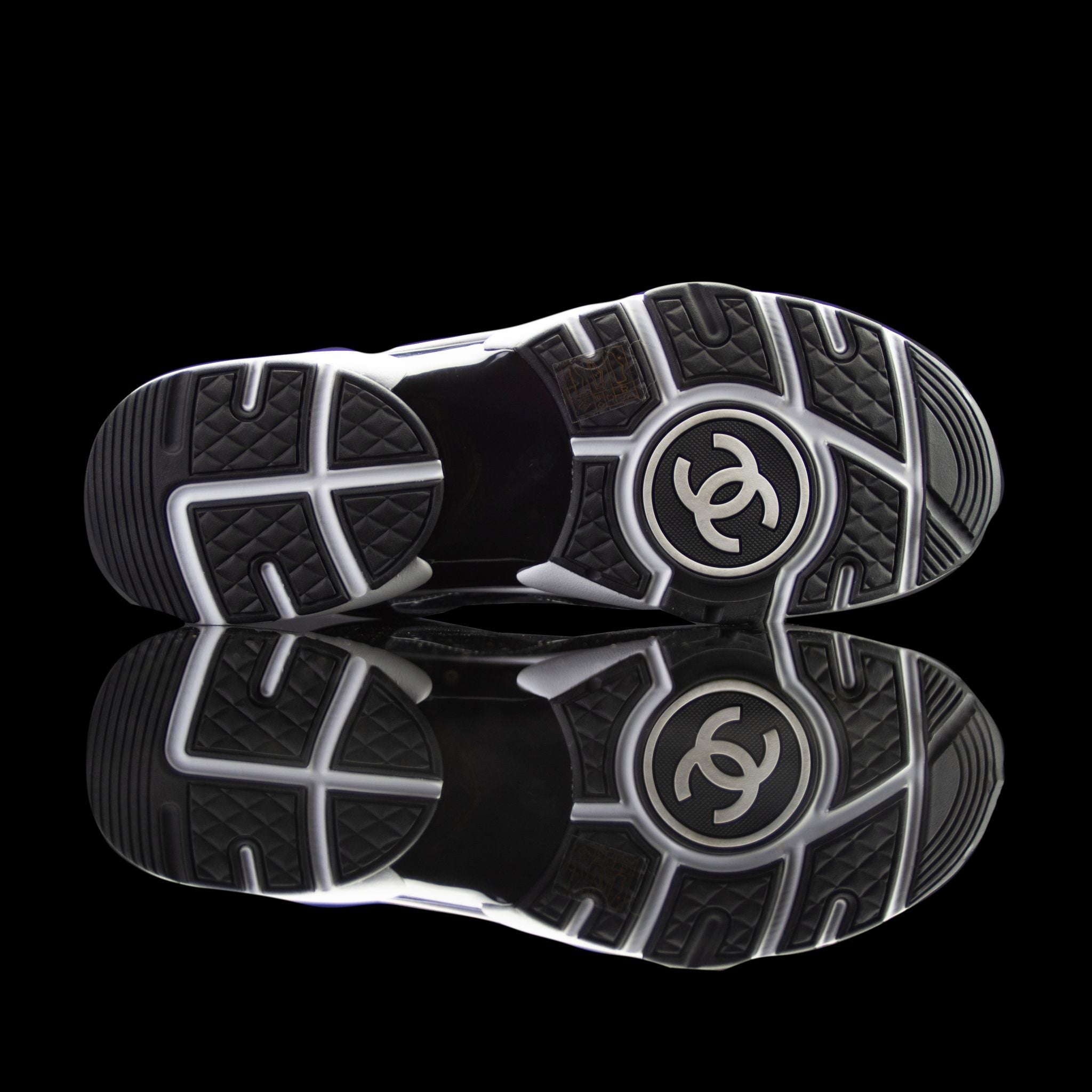 Chanel-CC Sneakers-This item is classed as women’s CC Logo on side Black/Transparent Rubber Sole 2018 Release Limited Stock-fabriqe.com