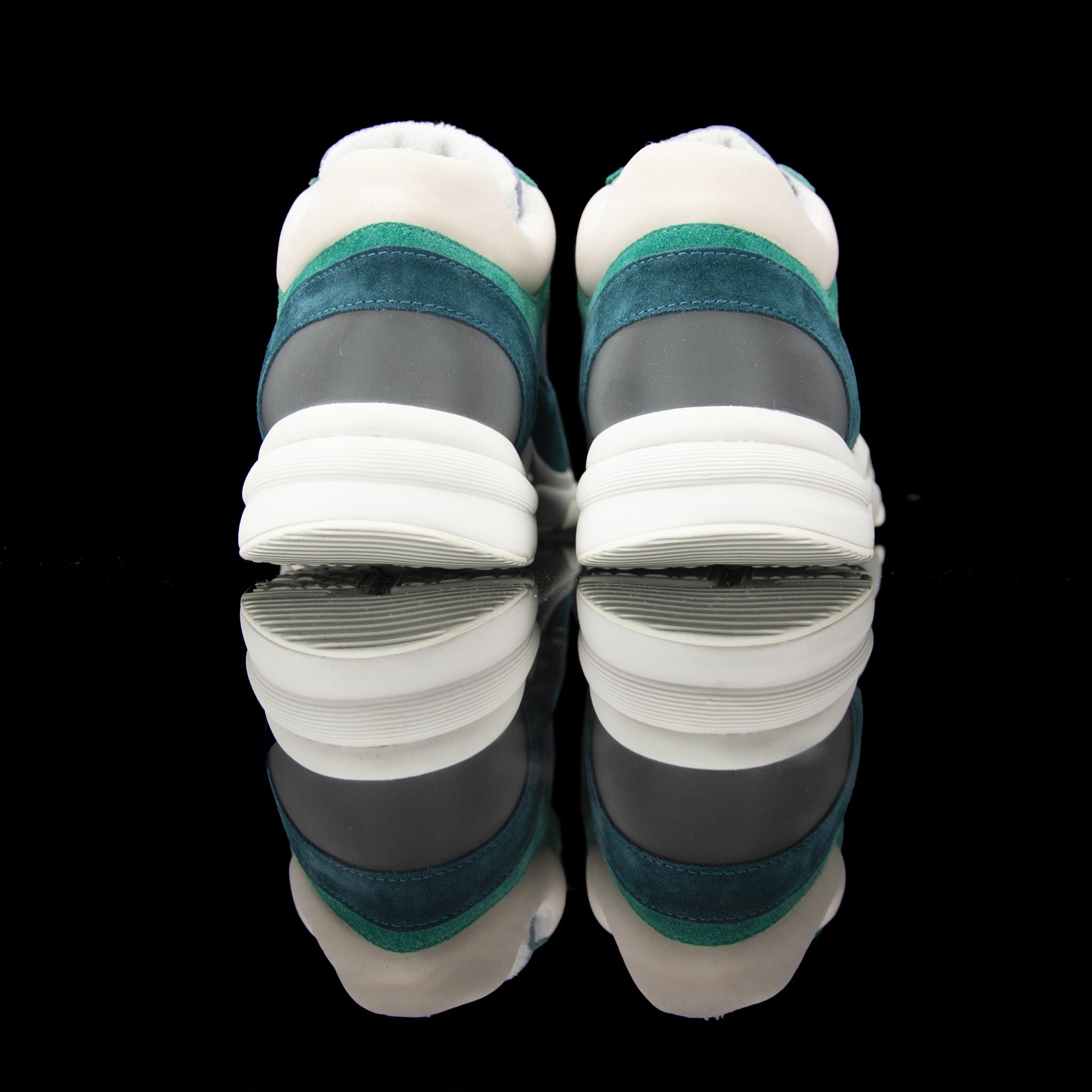 Chanel-CC Sneakers-Pre Order Duration (3-5 Working Days) CC Logo on side Grey Reflective 3m pipping and back Grey Green Release: 2019 Limited Release Suede Nylon 3m-fabriqe.com