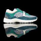 Chanel-CC Sneakers-Pre Order Duration (3-5 Working Days) CC Logo on side Grey Reflective 3m pipping and back Grey Green Release: 2019 Limited Release Suede Nylon 3m-fabriqe.com