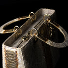 Christian Dior-Hand Bag-Python Skin Gold Brown, Gold Large Exclusive Release Length: 32 cm Width: 9 cm Height: 25 cm Handle Drop: 10 cm Interior Material: Leather Shoulder Strap: 45 cm Hardware: Gold Tone Release Date: 2013 Italy-fabriqe.com