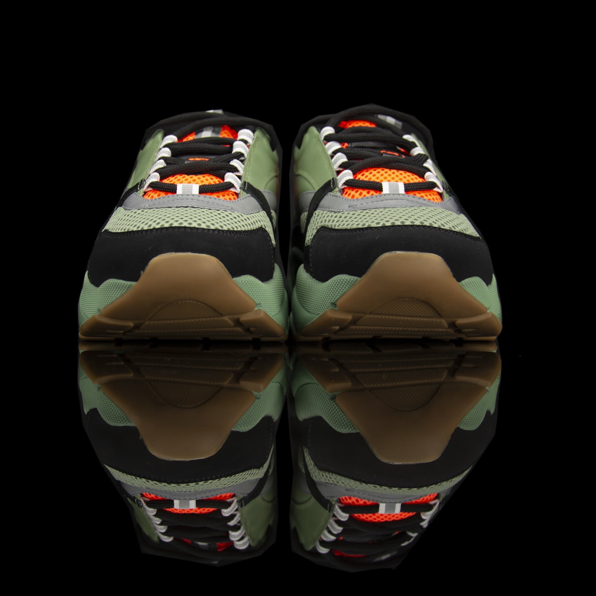Dior Homme-B22 Sneakers-Khaki Green technical knit and black calfskin Black cotton laces Black nylon lining Khaki Green pull tab Toffee rubber sole, textured “Dior Homme” logo “Welded” construction-fabriqe.com
