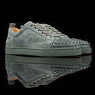 Christian Louboutin-Louis Junior Low Spikes-Pre Order Duration (3-5 Working Days) Product Code: 1180051 Colour: Everest-Mint Green 2018 Release Limited Stock Material: Suede Velours, Metal Spikes The 2018 release Louis Junior Flat Spikes composed of Suede