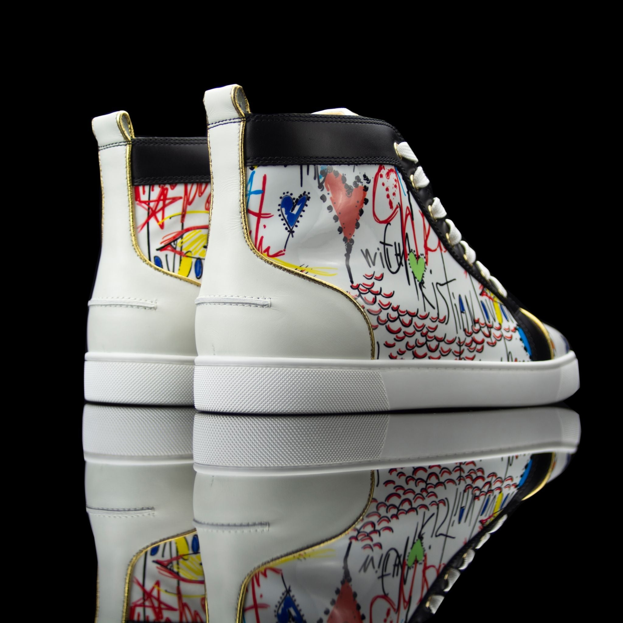 Christian Louboutin-Louis Flat High-Product Code: 1180212 Colour: White/Multi Release Date: 2017 Material: Patent Leather, Suede, Rubber Sole-fabriqe.com