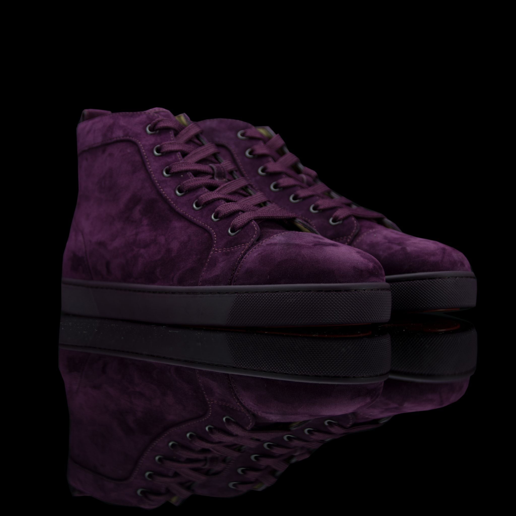 Christian Louboutin-Louis Flat High-Product Code: 3161213 Colour: Merlot Discontinued Material: Suede/Velour-fabriqe.com