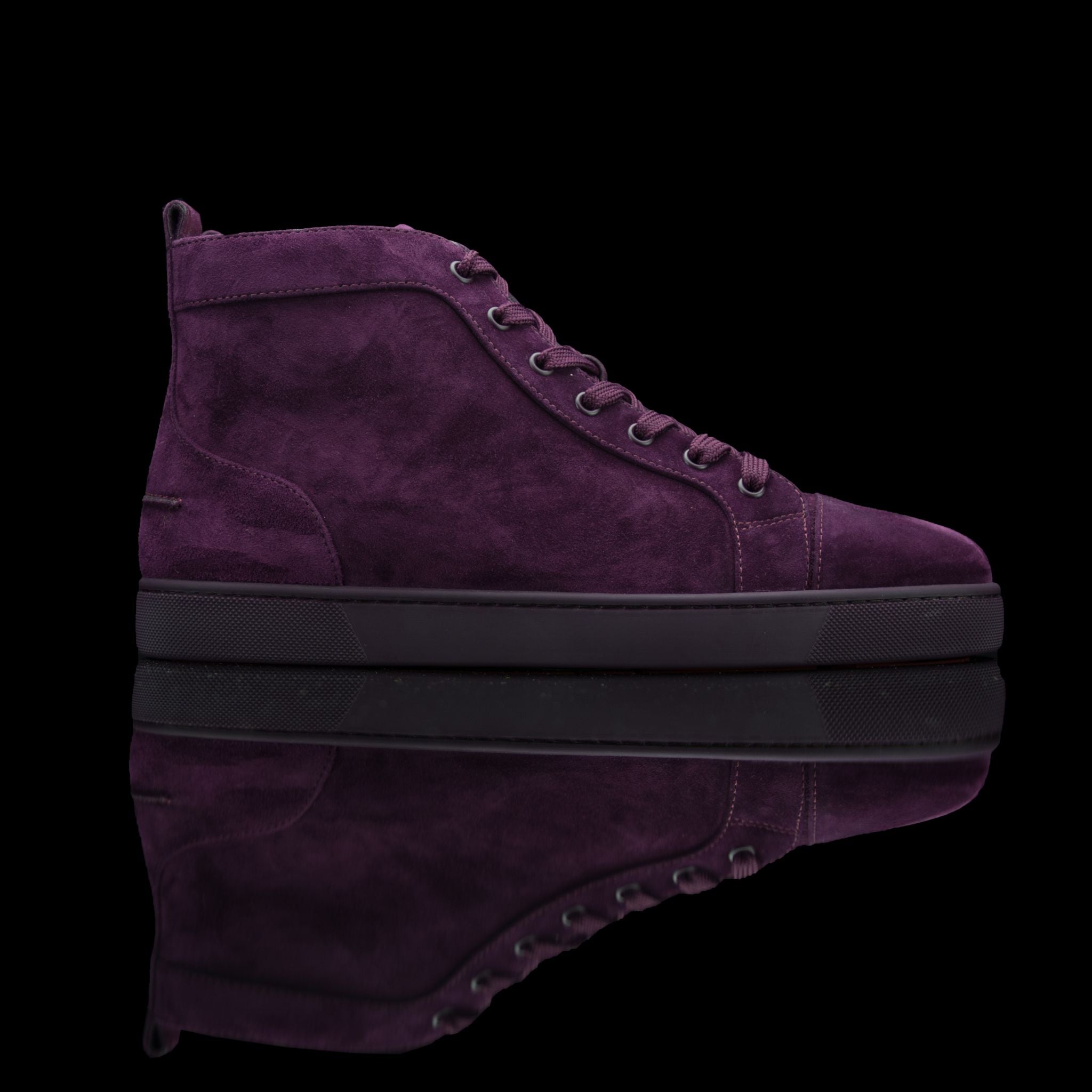 Christian Louboutin-Louis Flat High-Product Code: 3161213 Colour: Merlot Discontinued Material: Suede/Velour-fabriqe.com