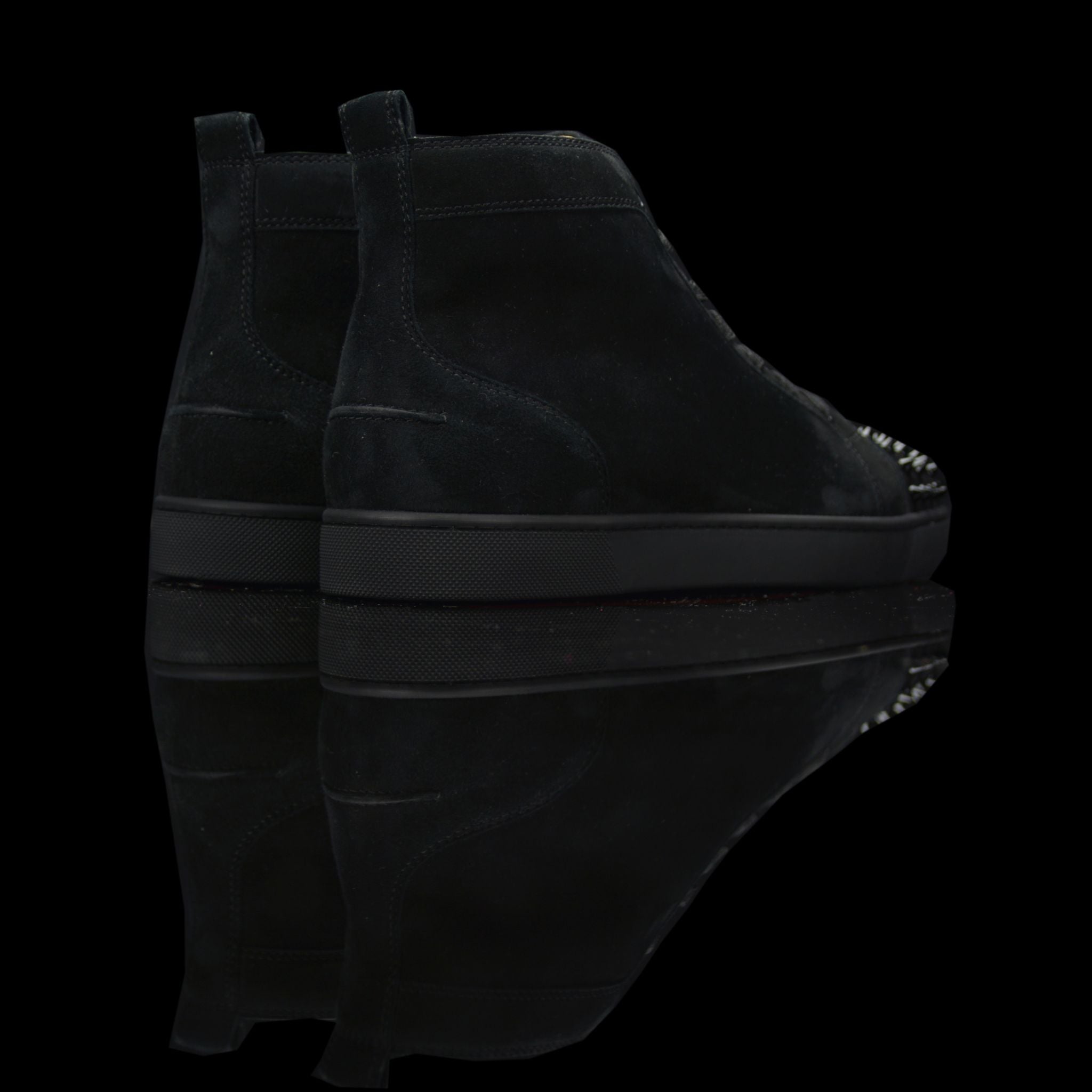 Christian Louboutin-Louis Flat High Spiked Toe-Product Code: 3101212 Colour: Black 2015 Release Material: Suede Velours, Metal Spikes-fabriqe.com