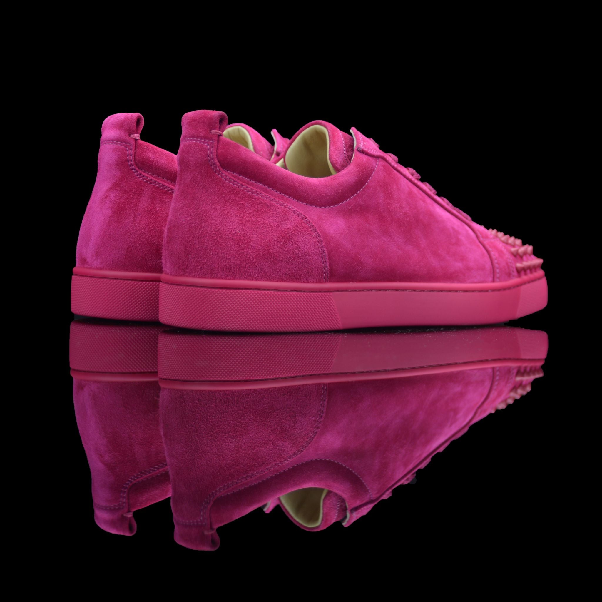 Christian Louboutin-Louis Junior Low Spikes-Product Code: 1130575 Colour: Fusain - Rosa-Pink 2015 Release Limited Stock Material: Suede Velours, Metal Spikes-fabriqe.com