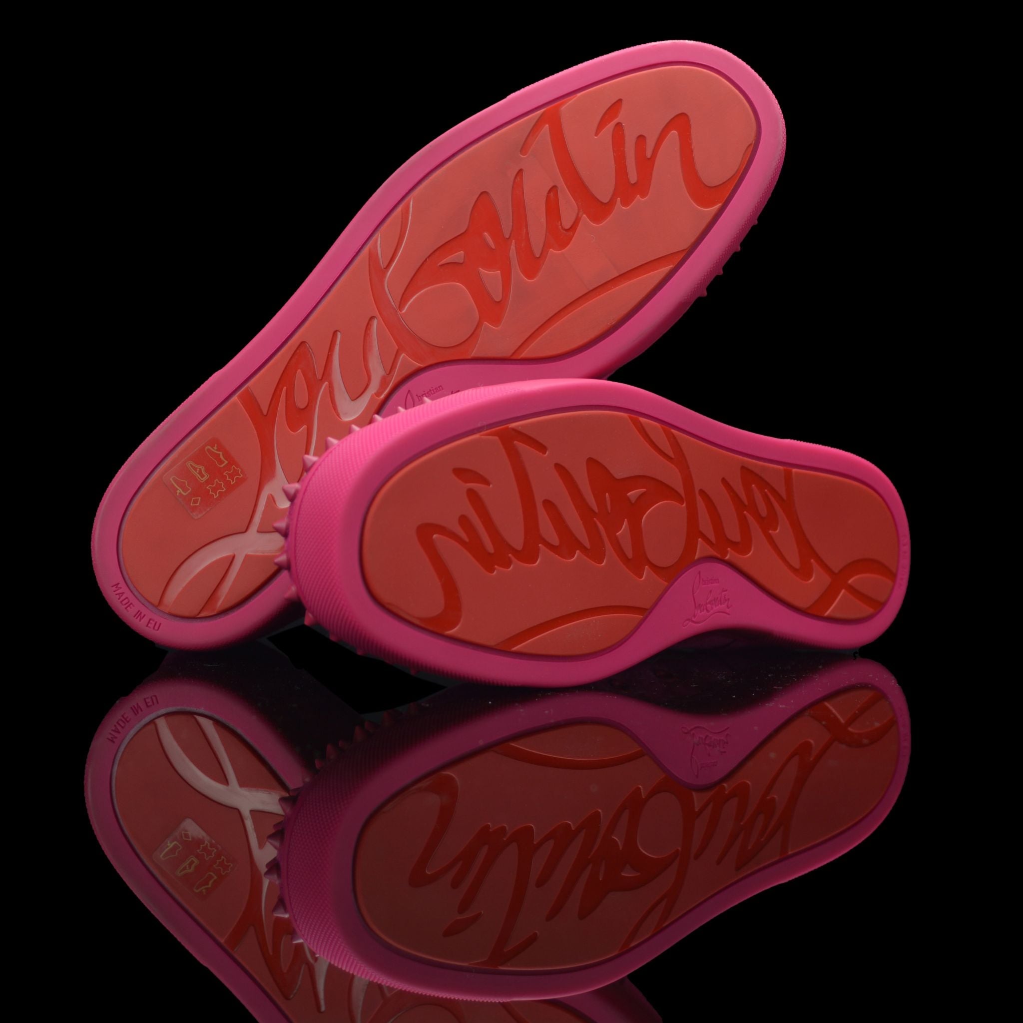 Christian Louboutin-Louis Junior Low Spikes-Product Code: 1130575 Colour: Fusain - Rosa-Pink 2015 Release Limited Stock Material: Suede Velours, Metal Spikes-fabriqe.com