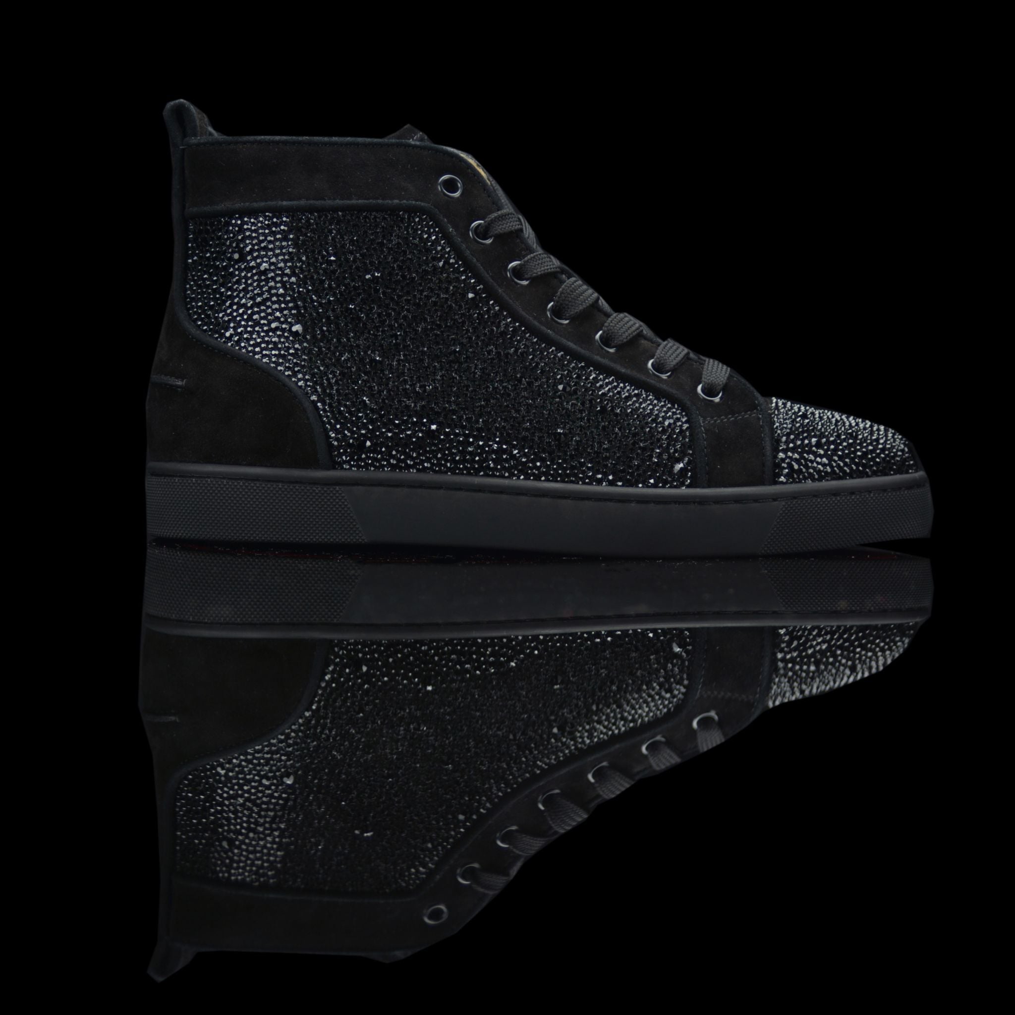 Christian Louboutin-Louis Flat Strass Suede Velours Diamante-fabriqe.com