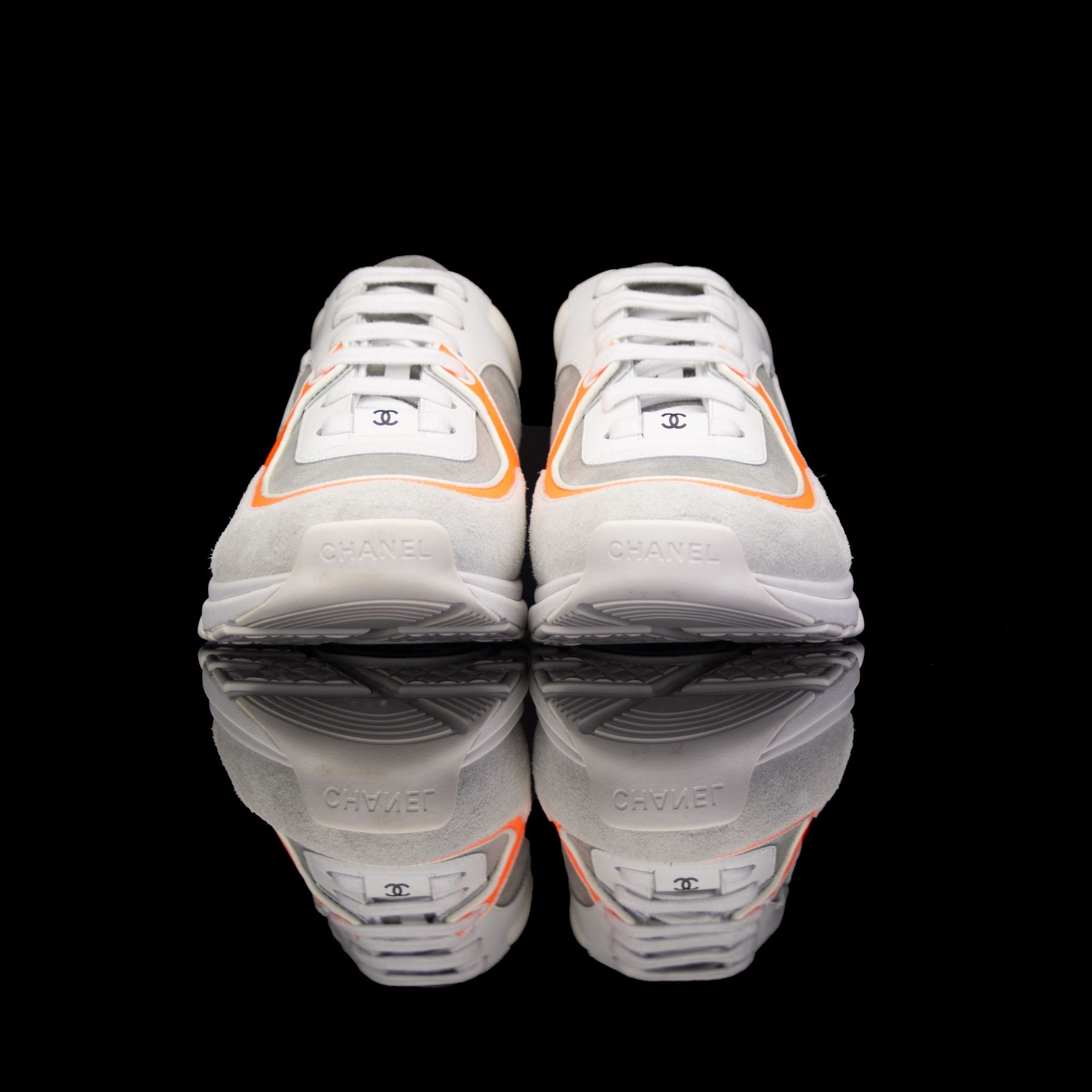 Chanel-CC Sneakers-Pre Order Duration (3-5 Working Days) CC Logo on side Cream, White,Grey, Orange Suede, Rubber Sole 2018 Release Limited Stock Chanel CCs crafted in leather and suede fabric sports CC branding on the side. Composed on rubber sole that ca