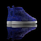 Christian Louboutin-Louis Flat-Colour: Blue Scurro Un-Released Material: Suede/Velour Translucent Sole Mens Christian Louboutin Louis Flat Spikes Suede Blue Scurro Unreleased Sample Pair-fabriqe.com