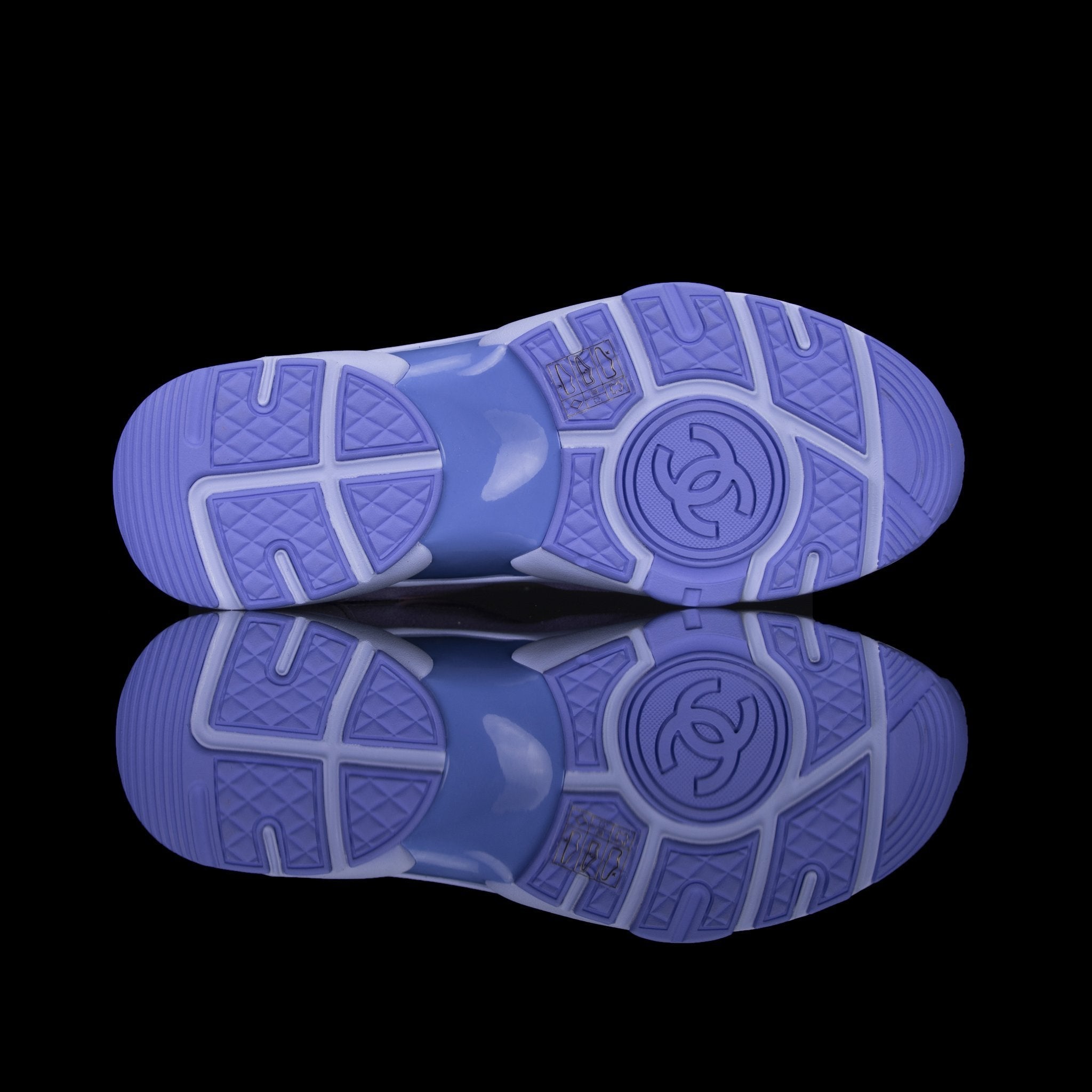 Chanel-CC Sneakers-Pre Order Duration (3-5 Working Days) CC Logo on side Purple Suede, Rubber Sole 2019 Release Limited Stock Chanel CCs crafted in a suede material with sports CC branding on the side. Composed on rubber sole that carries Chanel typograph