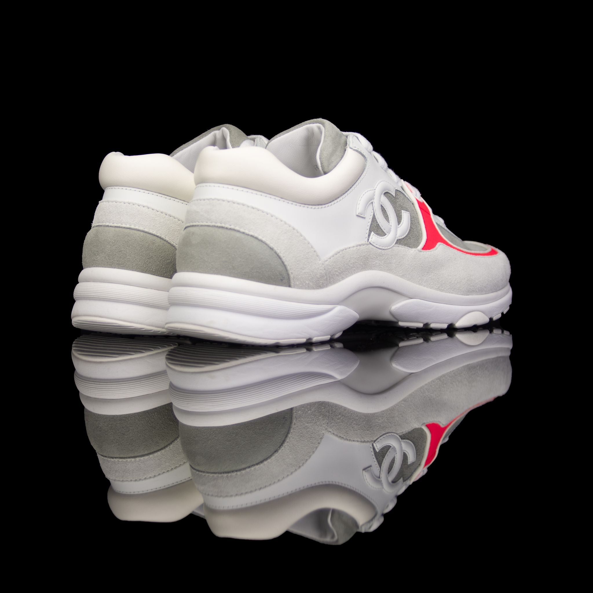 Chanel-CC Sneakers-Pre Order Duration (3-5 Working Days) CC Logo on side Cream, White,Grey, Red Suede, Rubber Sole 2018 Release Limited Stock Chanel CCs crafted in mixed fabric sports CC branding on the side. Composed in leather with the suede line finish