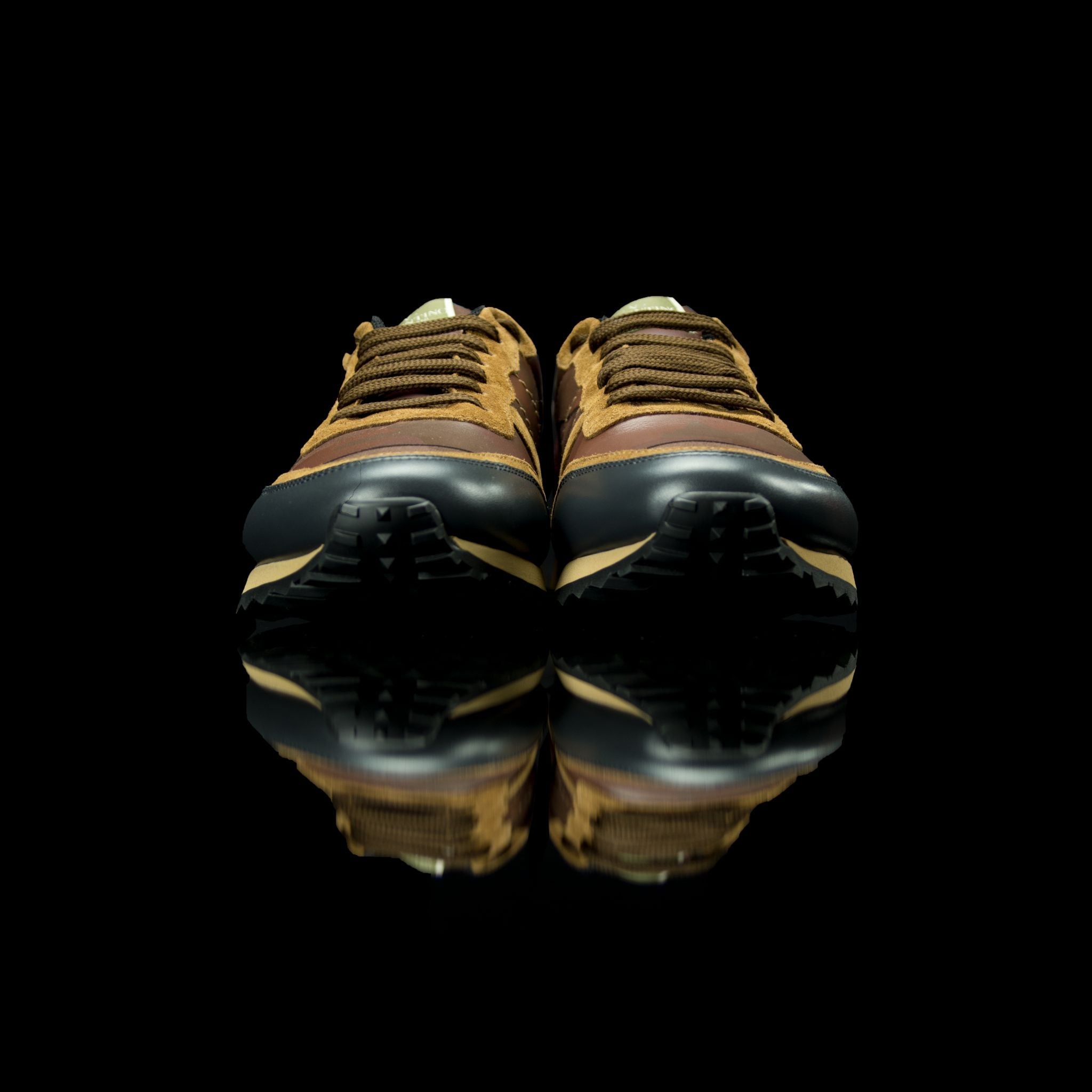 Valentino-Rockstud Sneakers-Product Code: MY2S0723 Colour: Brown Camo 2017 Release Material: Leather, Suede-fabriqe.com