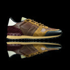 Valentino-Rockstud Sneakers-Product Code: MY2S0723 Colour: Brown Camo 2017 Release Material: Leather, Suede-fabriqe.com