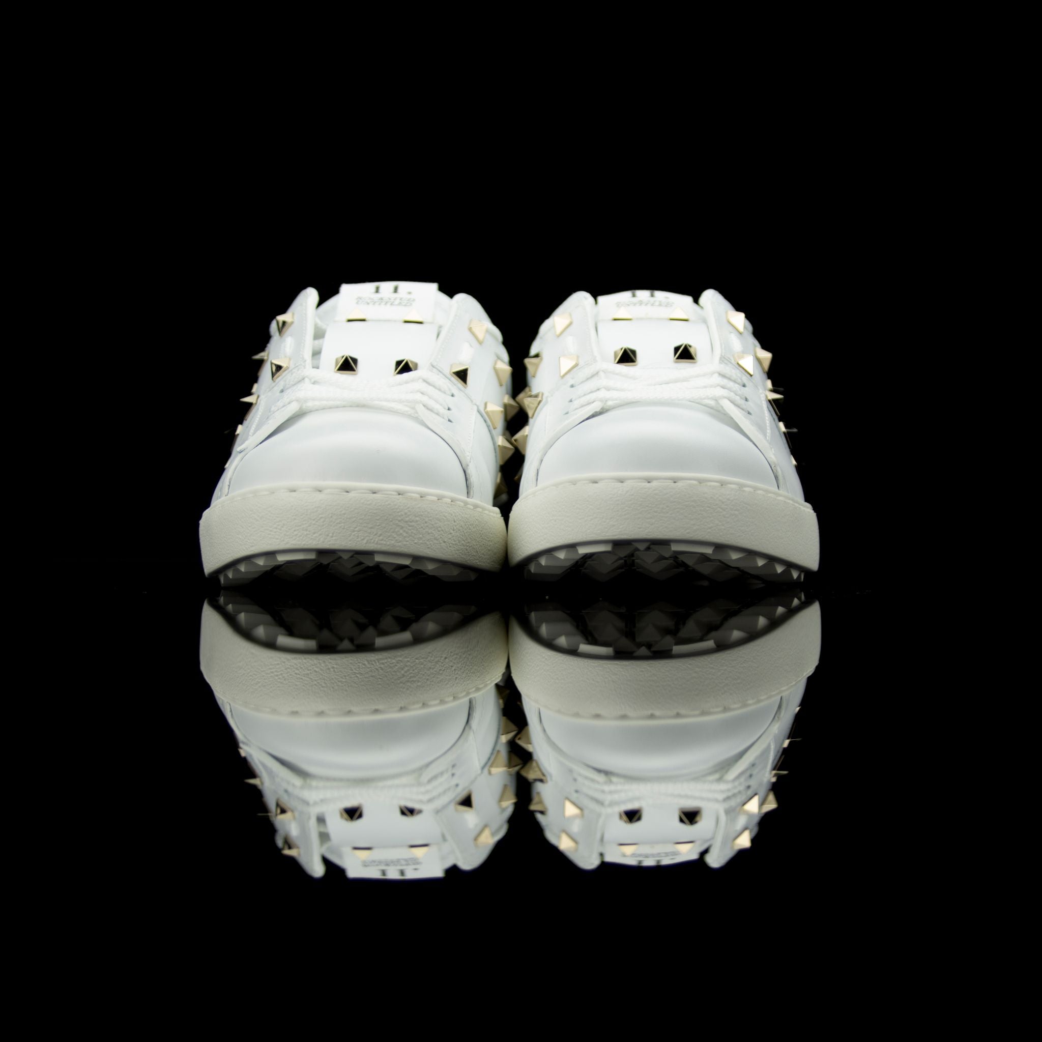 Valentino-Rockstud Sneakers-White leather Silver Rockstuds, leather linings, rubber soles Lace-up Come with dust bags Made in Italy Rockstud Untitled low by Valentino is a piece of intricate design. A luxury statement crafted in white leather and studded