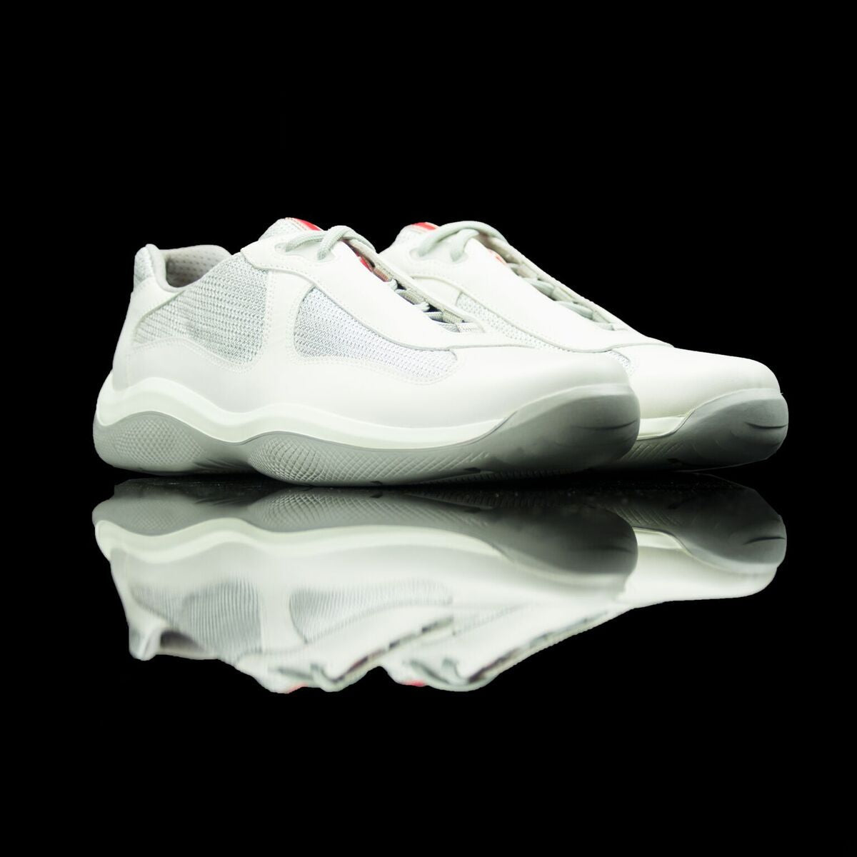 Prada-Americas World Cup-Product Code: PS0906 Colour: Talco-White Leather Silver Mesh Discontinued Material: Leather, Mesh-fabriqe.com