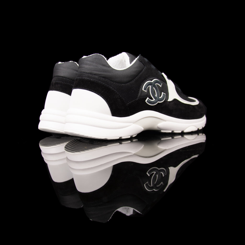 Chanel-CC Sneakers-Pre Order Duration (3-5 Working Days) CC Logo on side White Reflective 3m pipping and back Black, White 3m Release: 2019 Limited Release Suede Nylon 3m-fabriqe.com