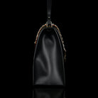 Gucci-Sylvie Bag-Black leather Gucci Flag Gold toned hardware Interior zip and smartphone pockets Handle with 12cm drop Detachable shoulder strap with 41cm drop Nylon Web detail with metal chain and buckle closure Made in Italy-fabriqe.com