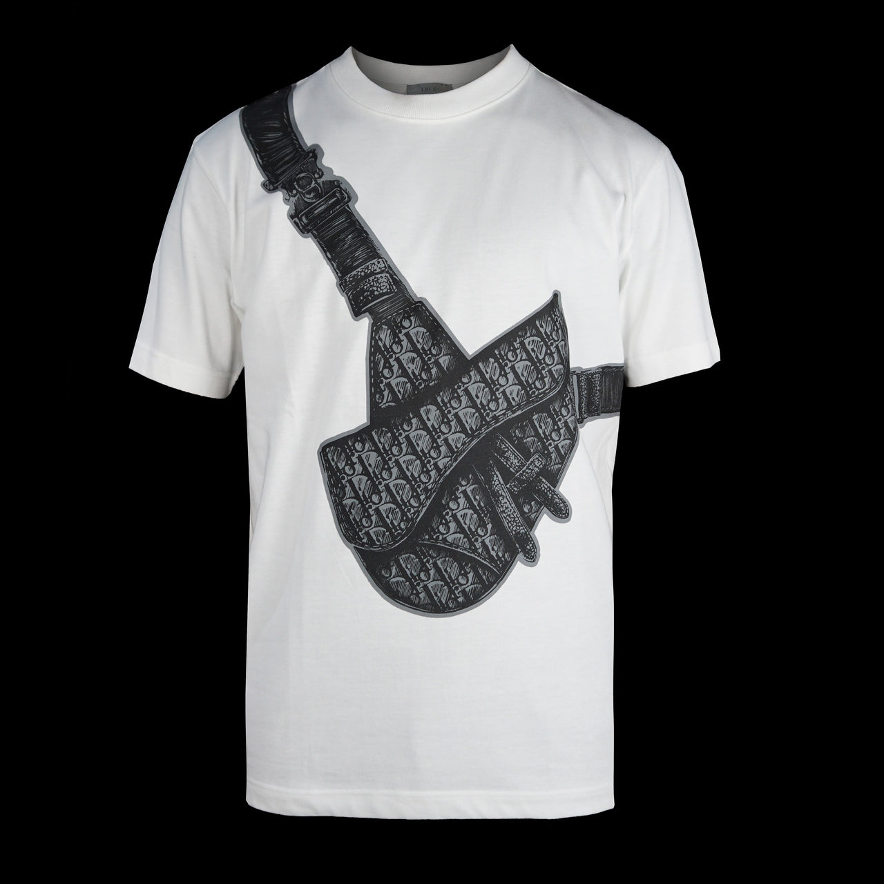 Black Dior Mens Dior Saddle Bag T Shirt Saddlebag Printed T-Shirt