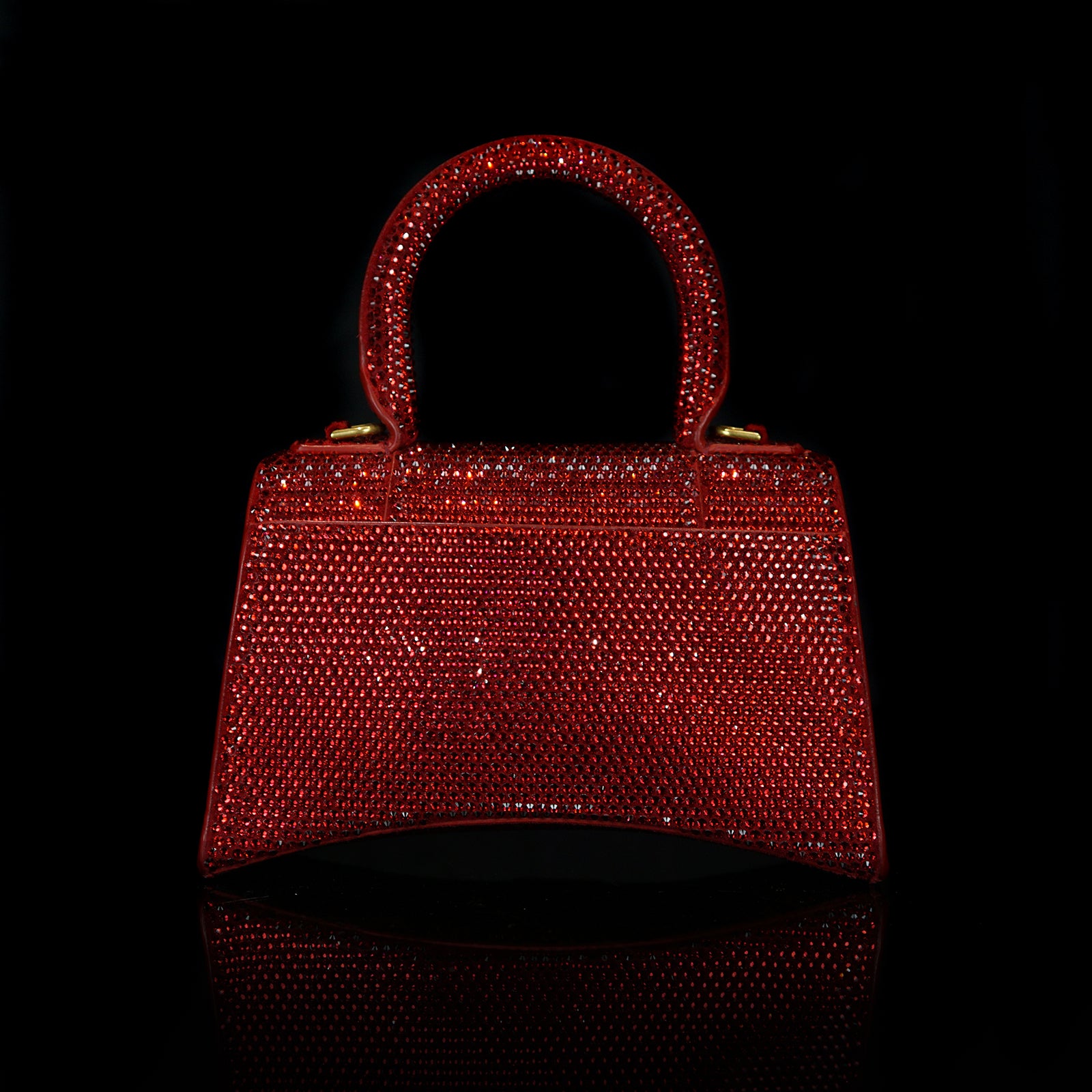 hourglass xs handbag with rhinestones