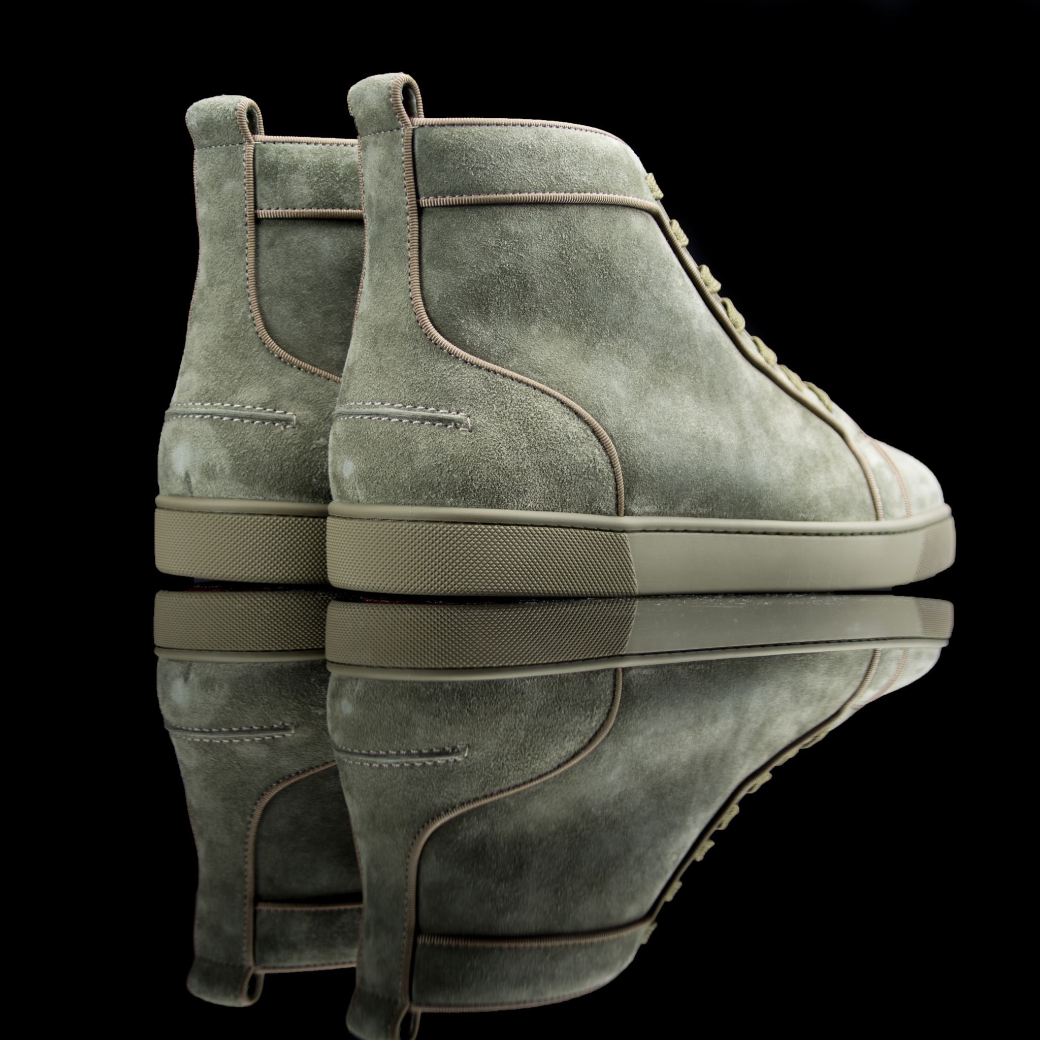 Christian Louboutin-Louis Flat high-Product Code: 3161213 Colour: Poivre Vert/Khaki Discontinued Material: Suede/Velour-fabriqe.com