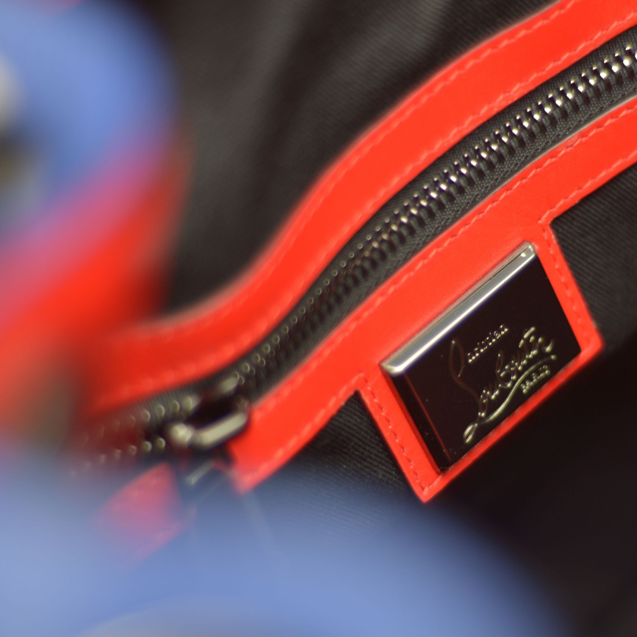 Christian Louboutin-Backpack-BL SPIKES-Leather Outer Metal Spikes Magnetic Closure Rubber Bottom-fabriqe.com