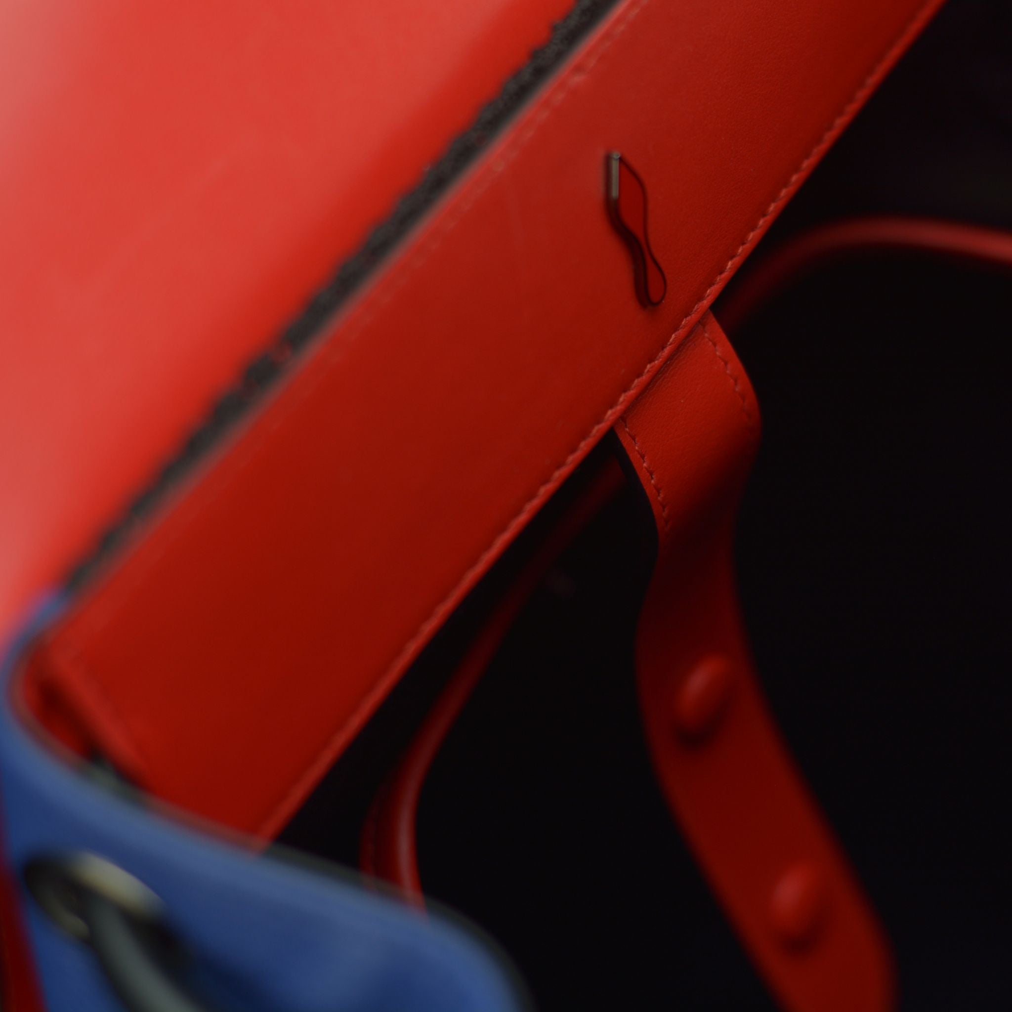 Christian Louboutin-Backpack-BL SPIKES-Leather Outer Metal Spikes Magnetic Closure Rubber Bottom-fabriqe.com