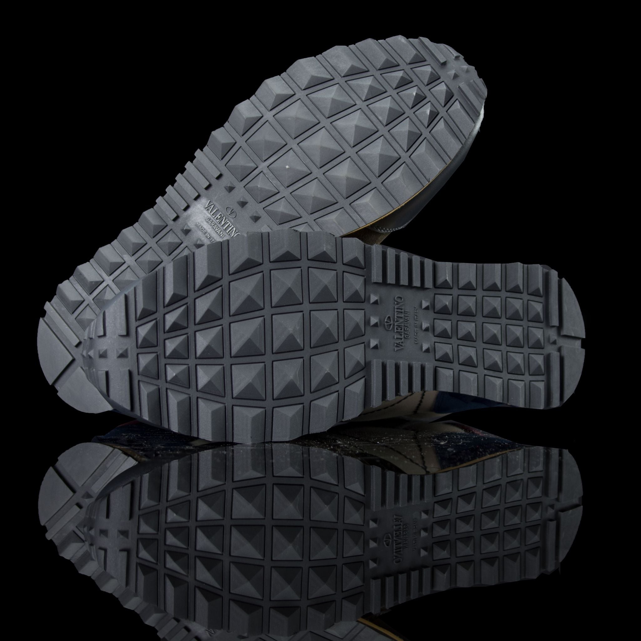 Valentino-Rockstud Sneakers-Product Code: MY0S0723 Colour: Green/Navy Camo 2017 Release Material: Patent Leather, Canvas, Suede-fabriqe.com