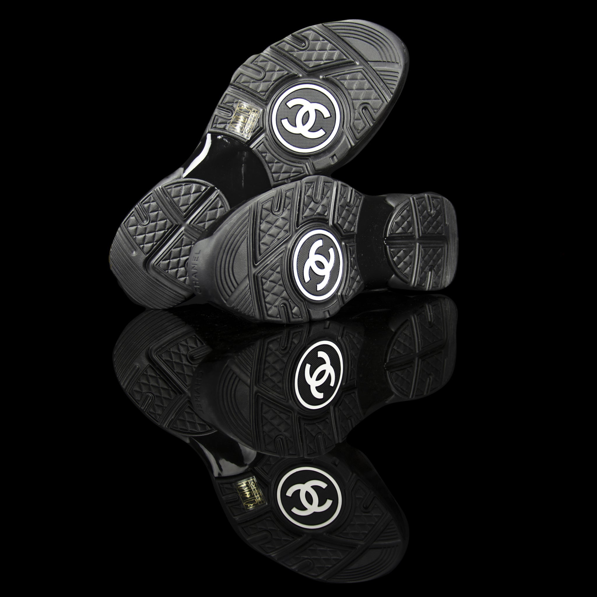 Chanel-CC Sneakers-Pre Order Duration (3-5 Working Days) CC Logo on side Black Mesh Toe Box, Mesh Sides, Reflective Panels Rubber Sole 2018 Release Limited Stock-fabriqe.com
