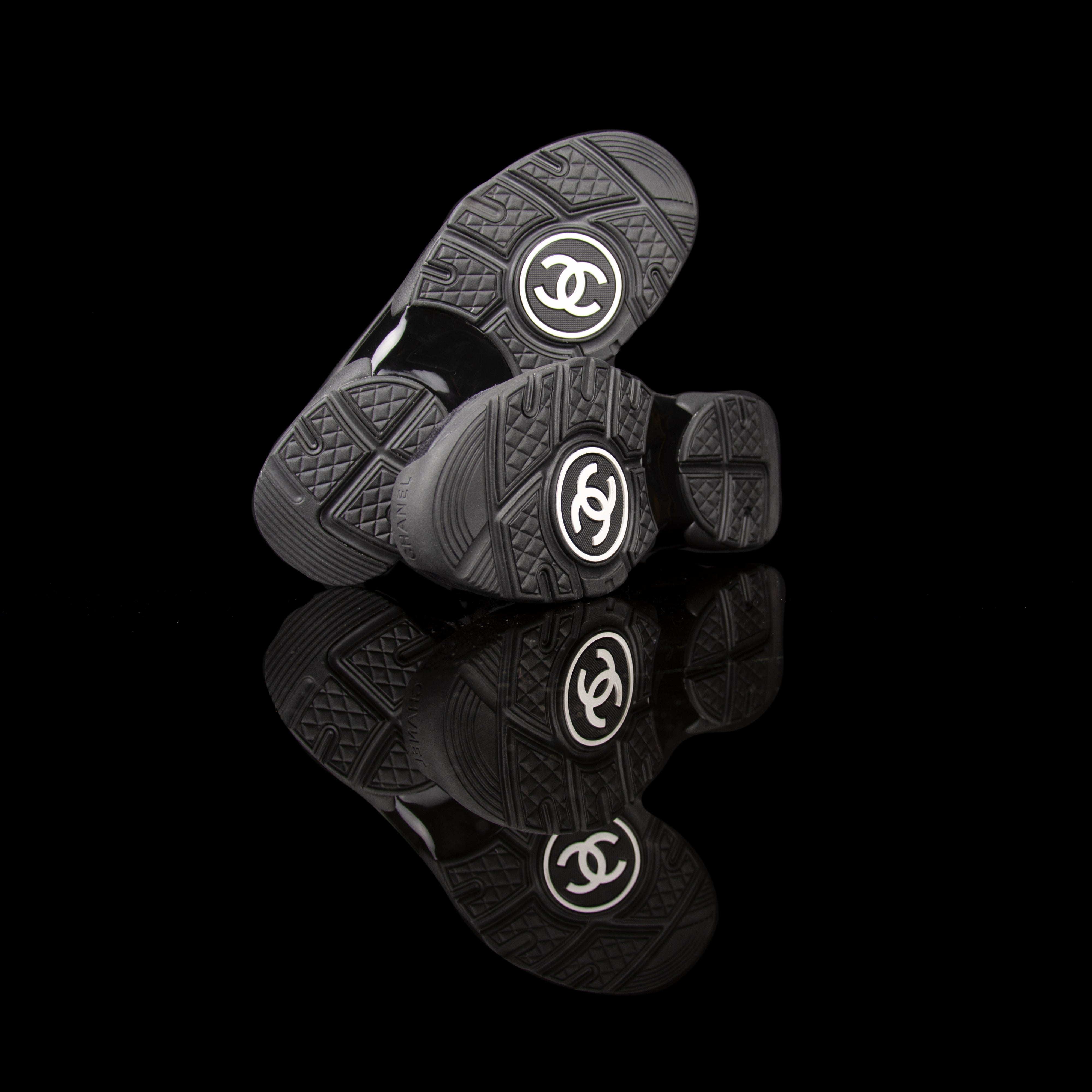 Chanel-CC Sneakers-Pre Order Duration (3-5 Working Days) This item is classed as Women’s CC Logo on side Black Black Release: 2017 Limited Release Lambskin Suede, Leather, Nylon-fabriqe.com