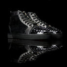 Christian Louboutin-Louis Flat High Spiked Toe-Product Code: 1150410 Colour: Black Black 2014 Release, Discontinued Material: Leather Suede Patent Crystal Spikes-fabriqe.com