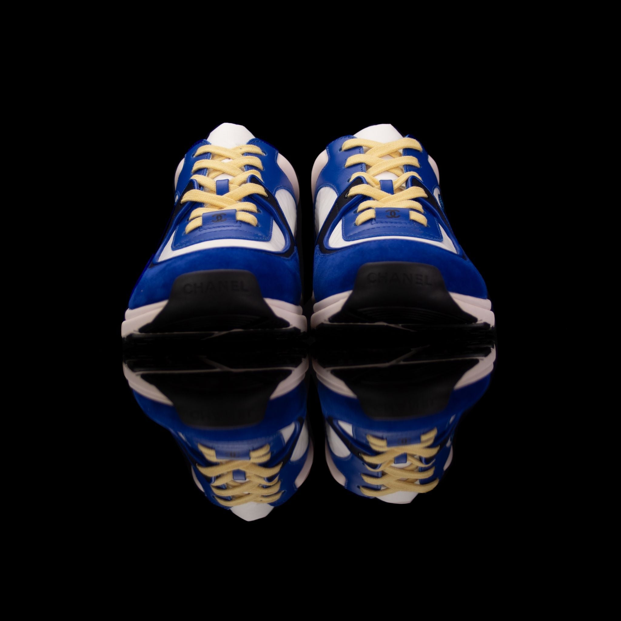 Chanel-CC Sneakers-Pre Order Duration (3-5 Working Days) This item is classed as Women’s CC Logo on side Blue, White, Yellow Release: 2019 Limited Release Lambskin Suede Chanel CC crafted in leather and suede fabric sports CC branding on the side. Yellow 