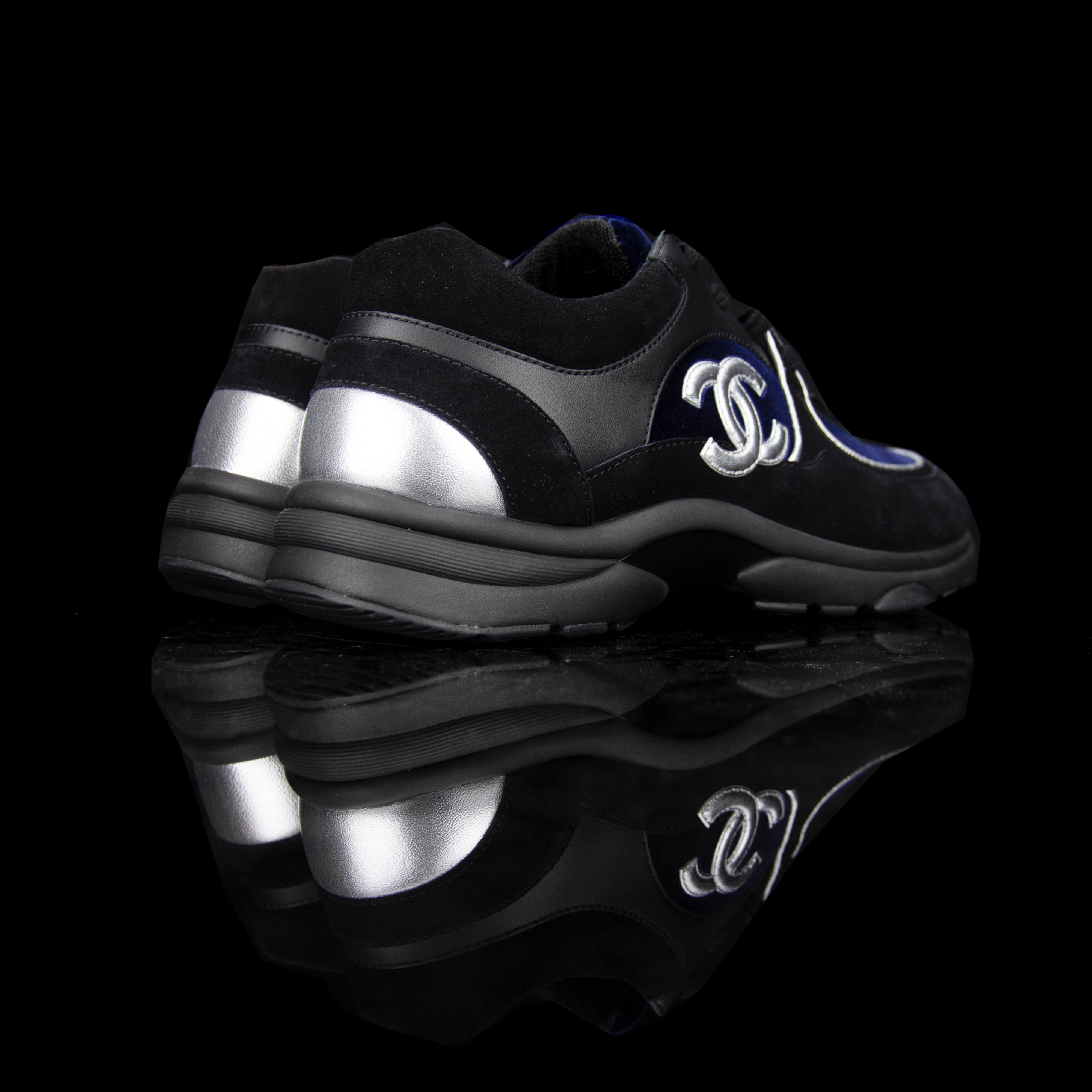 Chanel-CC Sneakers-Pre Order Duration (3-5 Working Days) CC Logo on side Black, Navy, Silver, Grey Release: 2019 Limited Release Lambskin & Velour-fabriqe.com