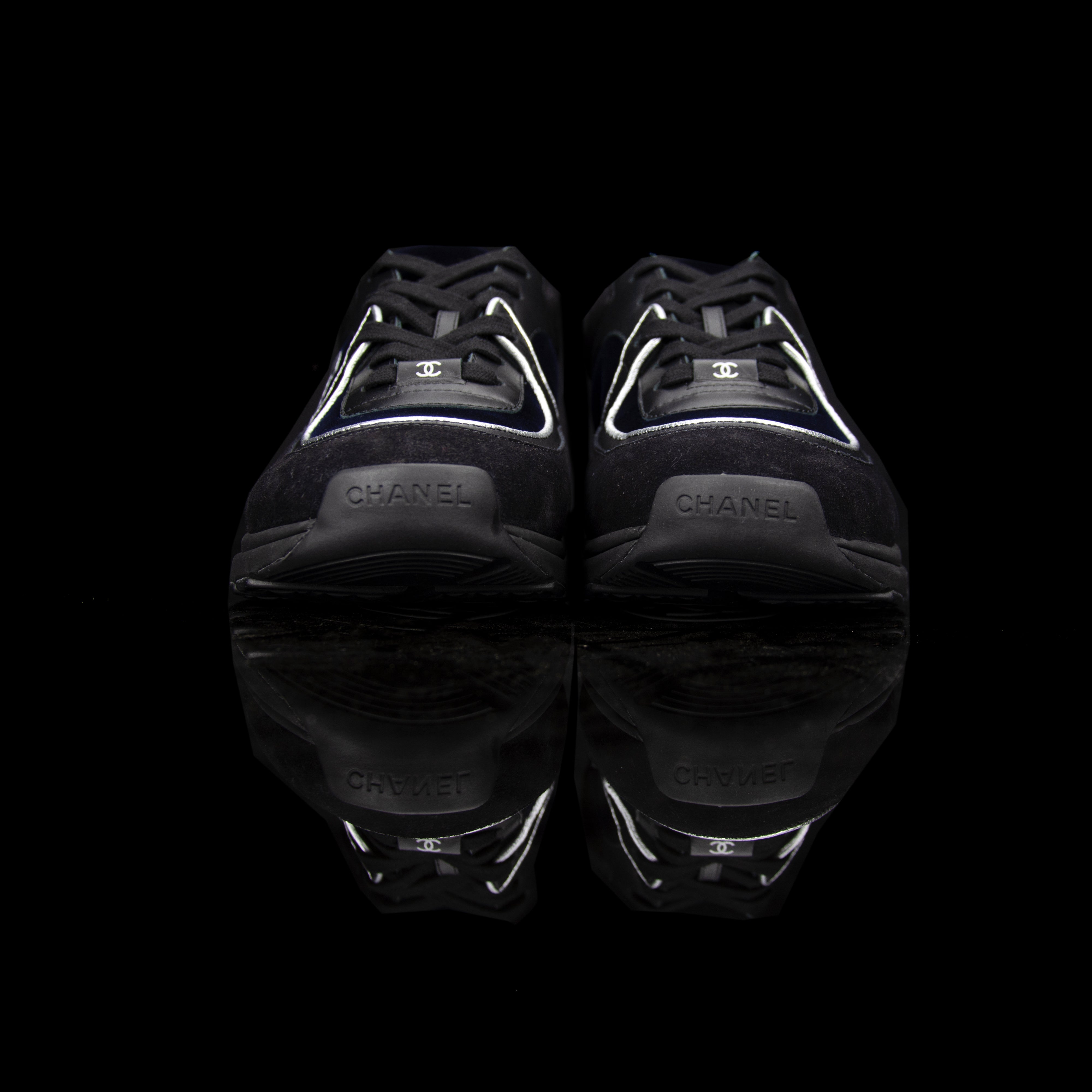 Chanel-CC Sneakers-Pre Order Duration (3-5 Working Days) CC Logo on side Black, Navy, Silver, Grey Release: 2019 Limited Release Lambskin & Velour-fabriqe.com