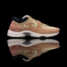 Chanel-CC Sneakers-Pre Order Duration (3-5 Working Days) CC Logo on side Cream, Pink, Navy Suede, Rubber Sole 2018 Release Limited Stock Womens Chanel CC Sneakers Suede is pre-order exclusive. Crafted in pink, cream and navy colour suede fabric. These sne