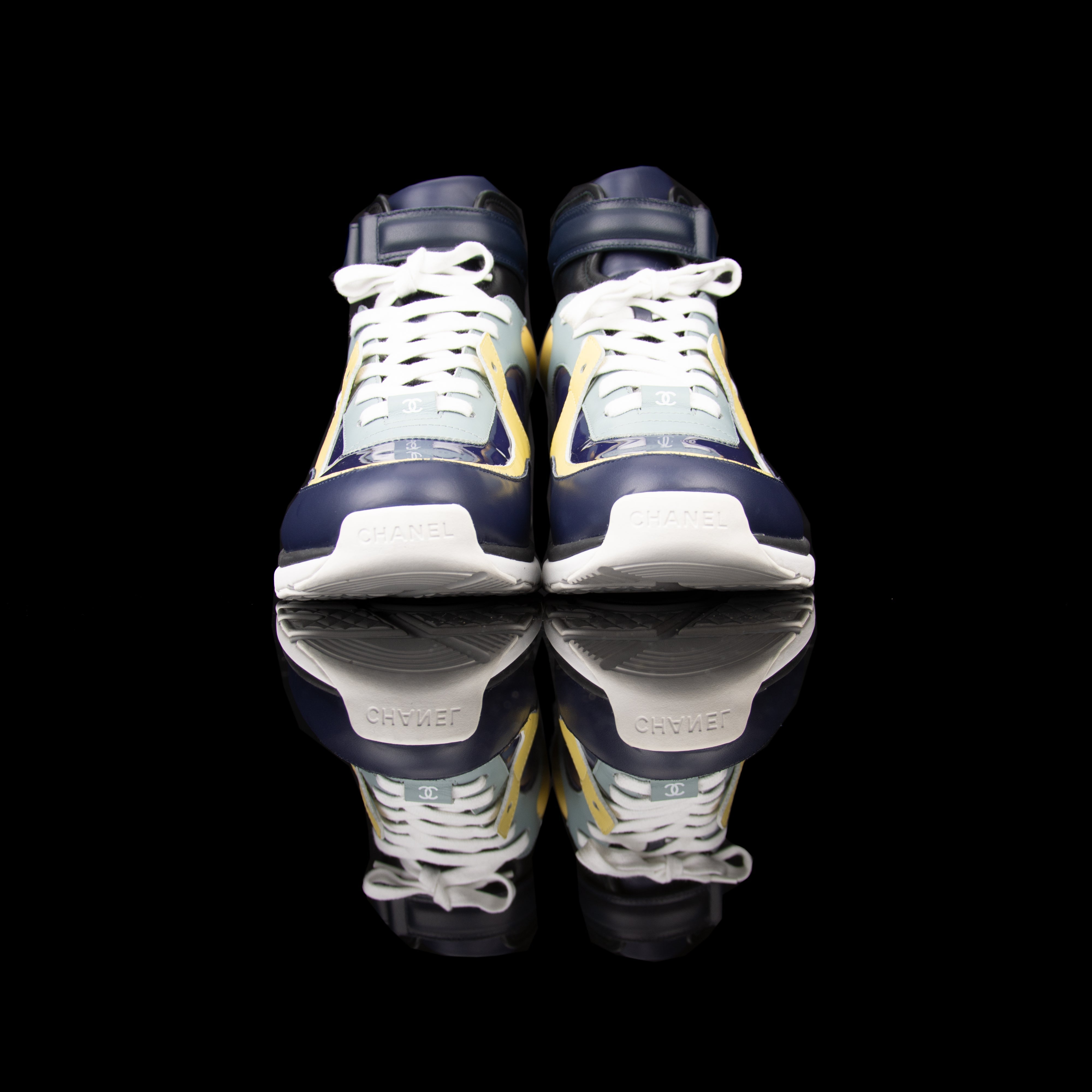 Chanel-CC Sneakers-Pre Order Duration (3-5 Working Days) CC Logo on side Multi Patent, Blue Teal, Yellow Leather Patent Rubber Sole 2019 Release Limited Stock Chanel CCs crafted in leather and patent fabric sports CC branding on the side. Composed in leather with the patent finish and platformed on rubber sole. Also, the colour of sky blue, navy blue and cream is sure to grab the spotlight!-fabriqe.com