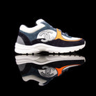 Chanel-CC Sneakers-Pre Order Duration (3-5 Working Days) CC Logo on side Silver Reflective 3m piping and back White Blue Orange Release: 2019 Limited Release Suede Nylon 3m-fabriqe.com