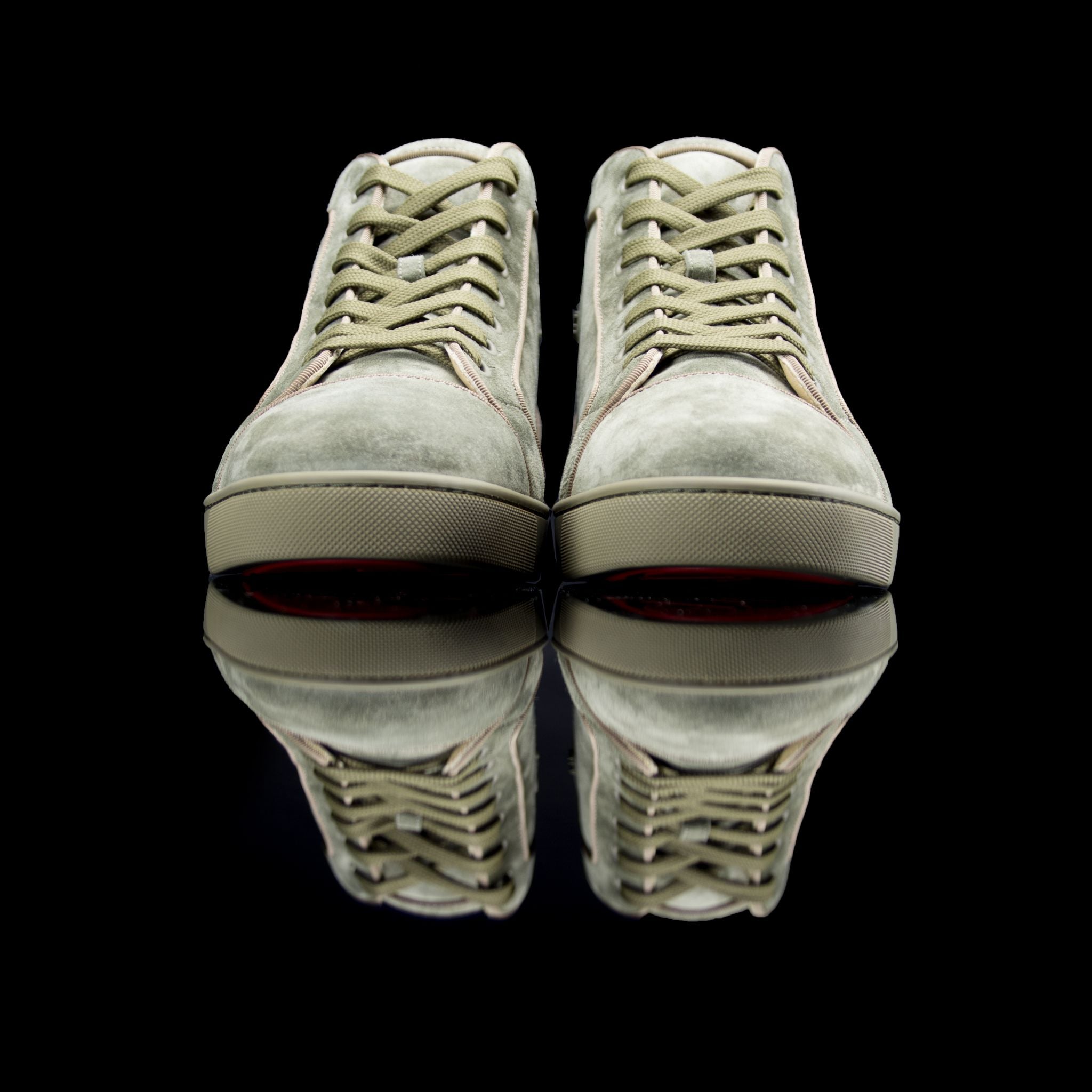 Christian Louboutin-Louis Flat high-Product Code: 3161213 Colour: Poivre Vert/Khaki Discontinued Material: Suede/Velour-fabriqe.com